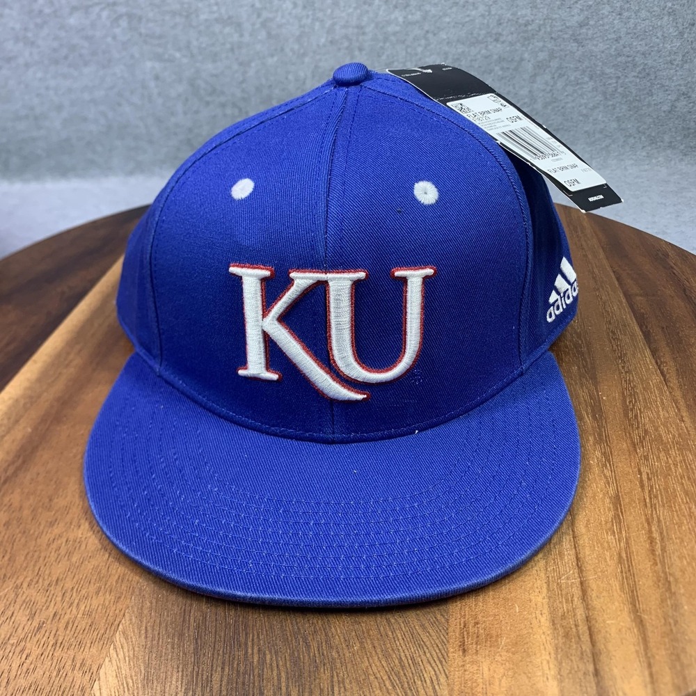 Kansas Jayhawks Hat Cap Snap‎ Back OSFM Blue White NCAA Basketball Adidas Mens